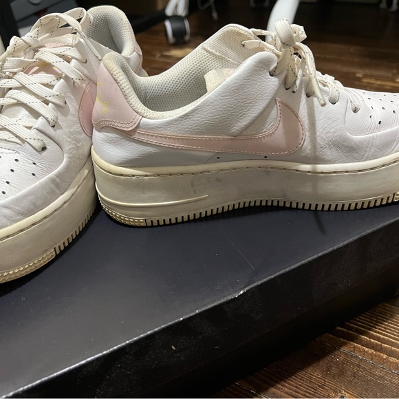Nike Air Force 1 Sage Low leather trainers White/Pink - Picture 4 of 8